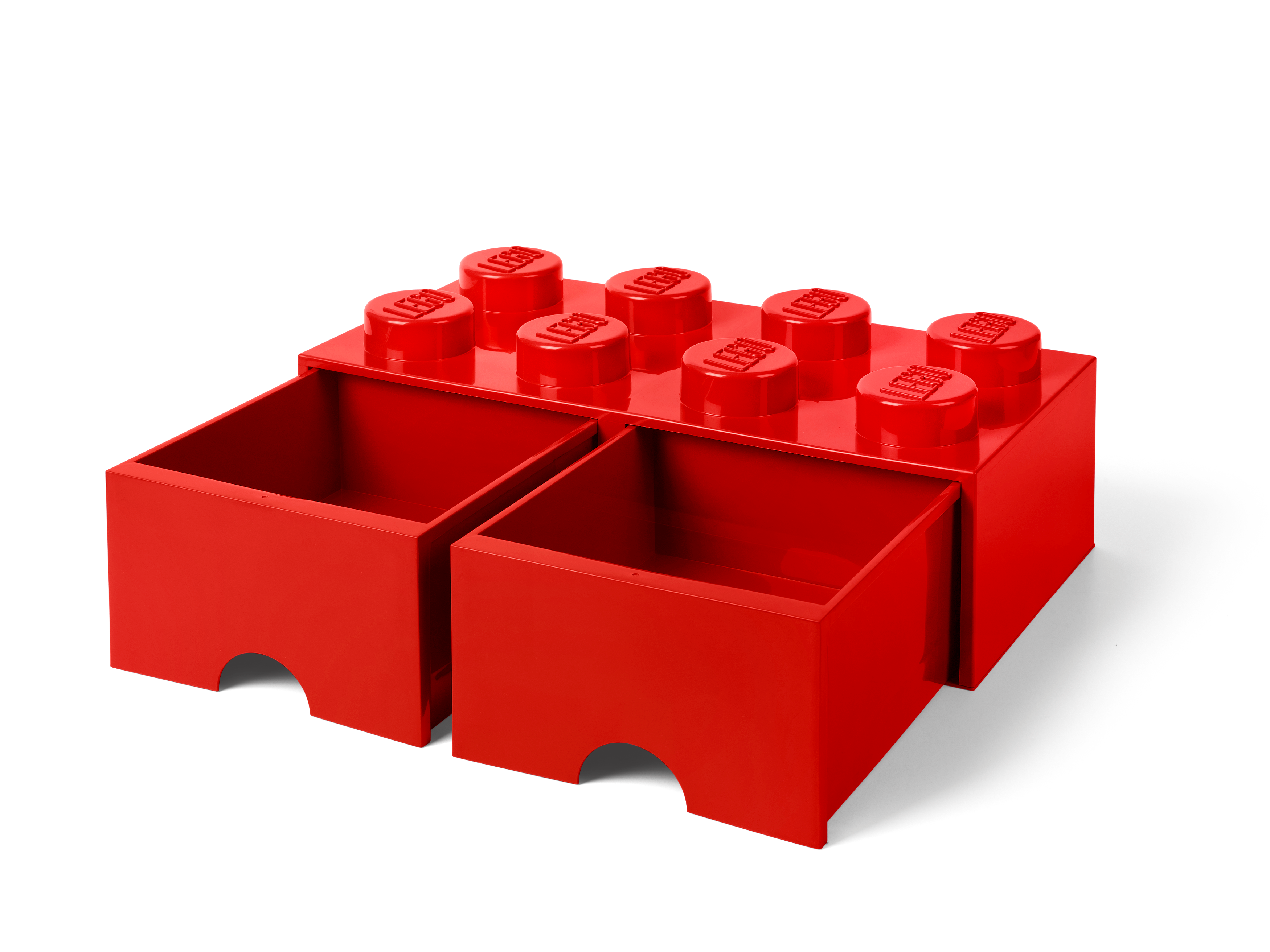 LEGO 8-Stud Red Storage Brick Drawer with 2 Drawers, imported from the UK