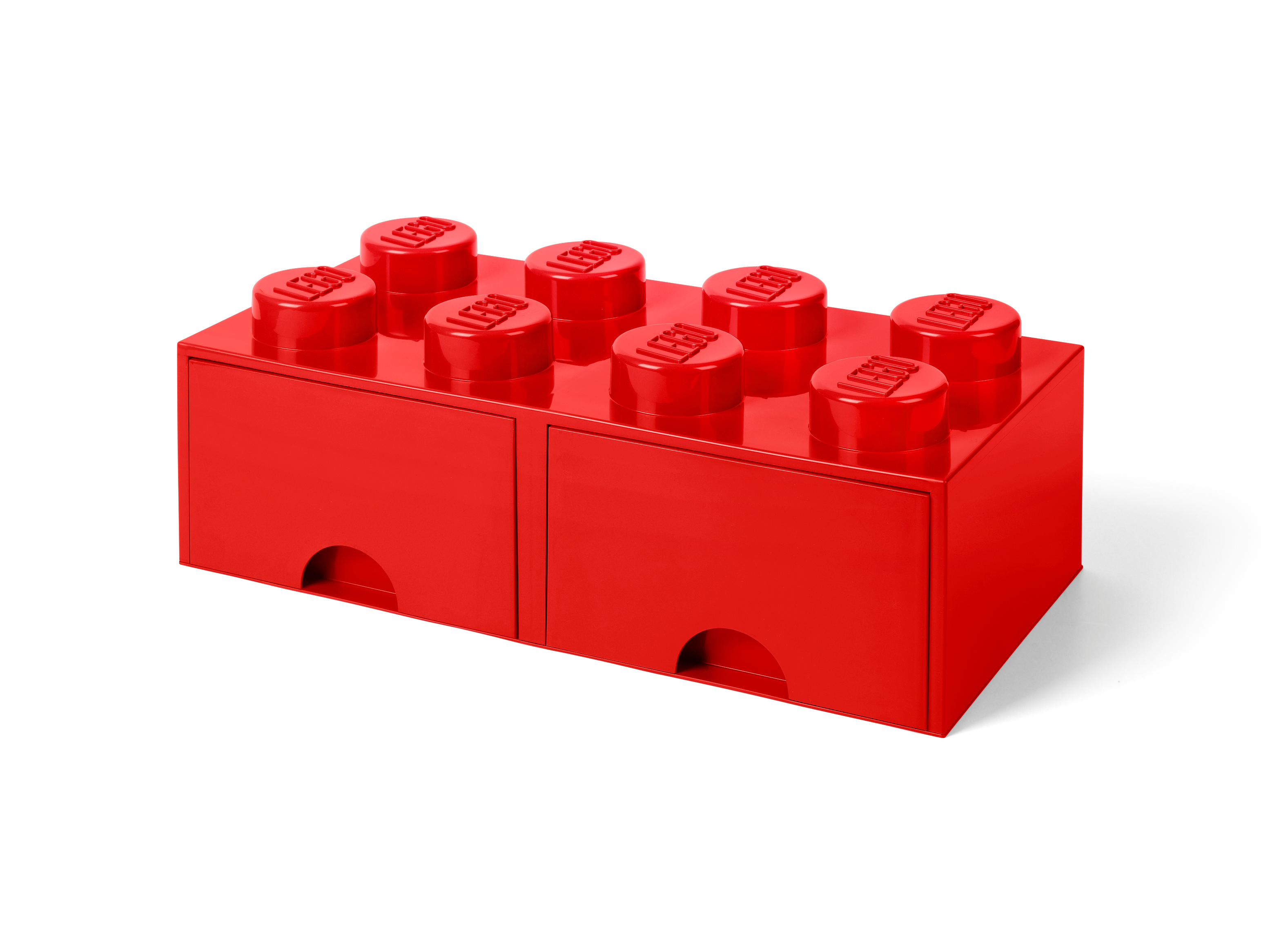 LEGO 8-Stud Red Storage Brick Drawer with 2 Drawers, imported from the UK