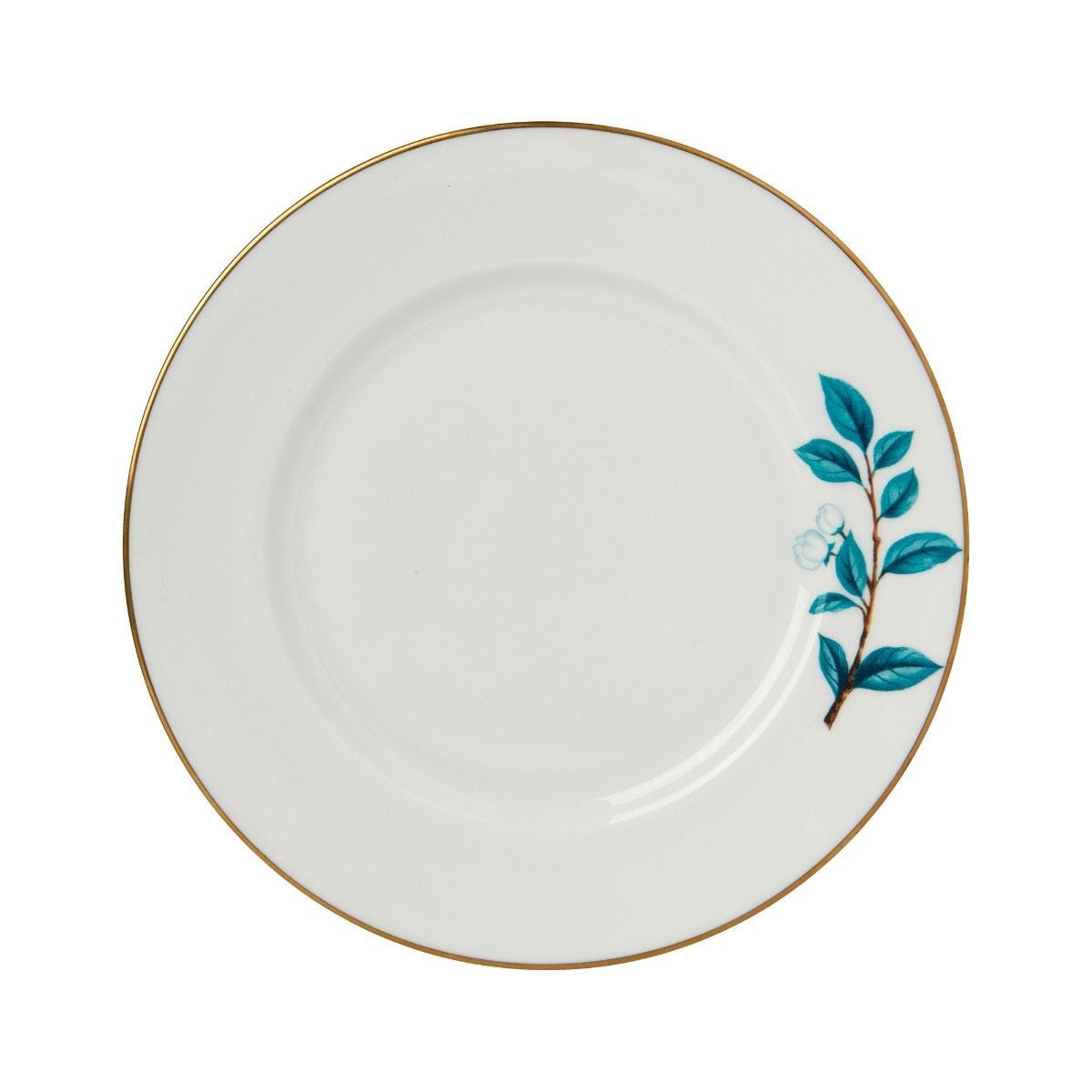 Fortnum's Camellia white plate with gold gilding, imported from the UK