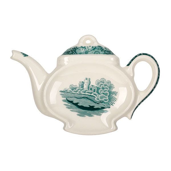 Spode Green Italian earthenware tea bag tidy (British brand)