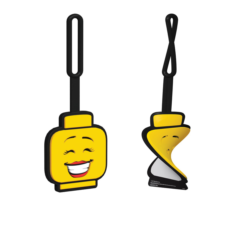 LEGO girl luggage tag with minifigure face 15cm, UK version