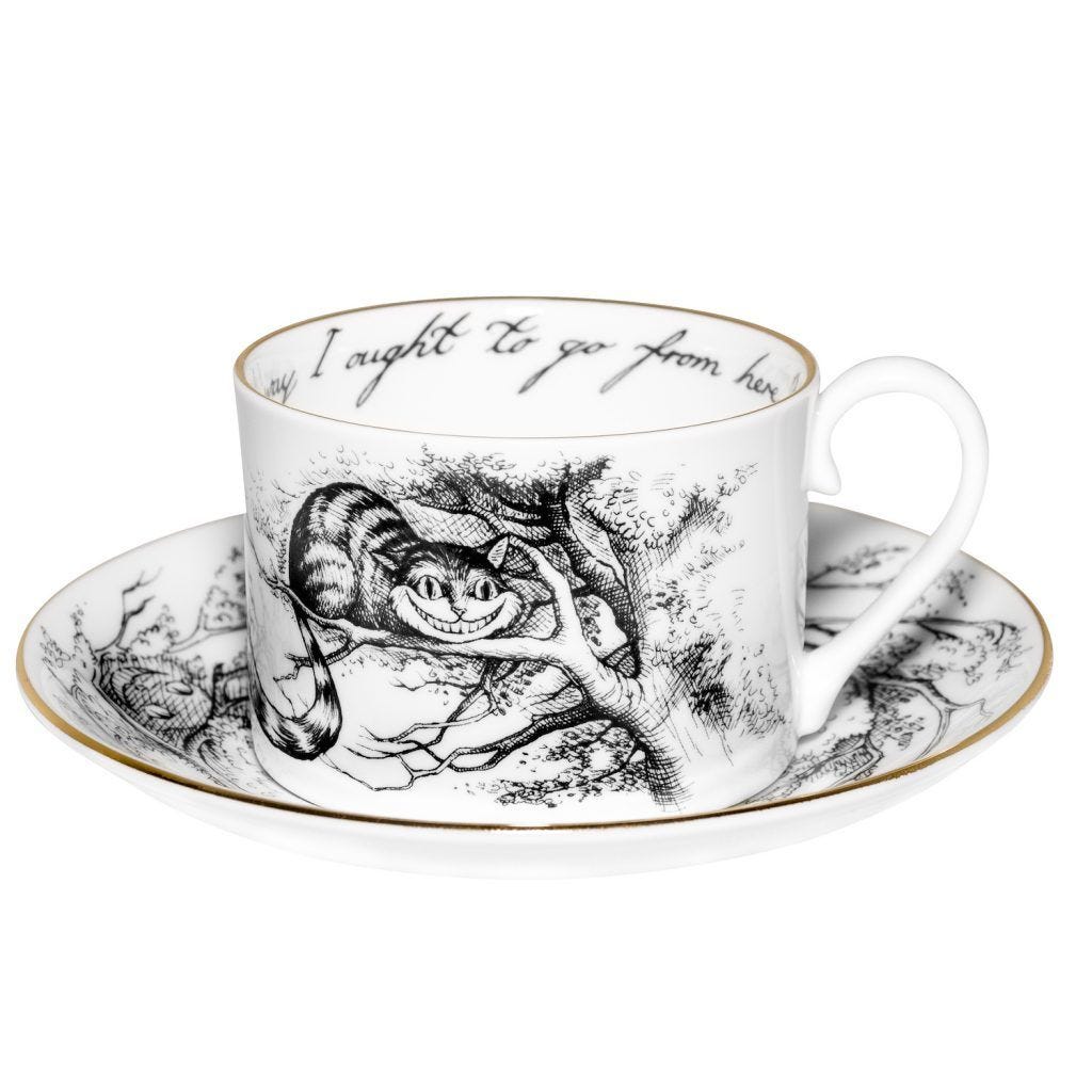 Rory Dobner Alice in Wonderland Cheshire Cat teacup and saucer - British product