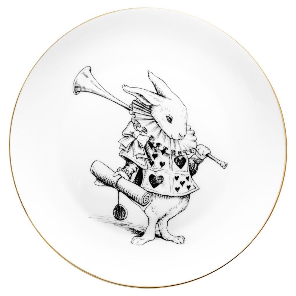 Rory Dobner Alice in Wonderland White Rabbit plate, medium - British product