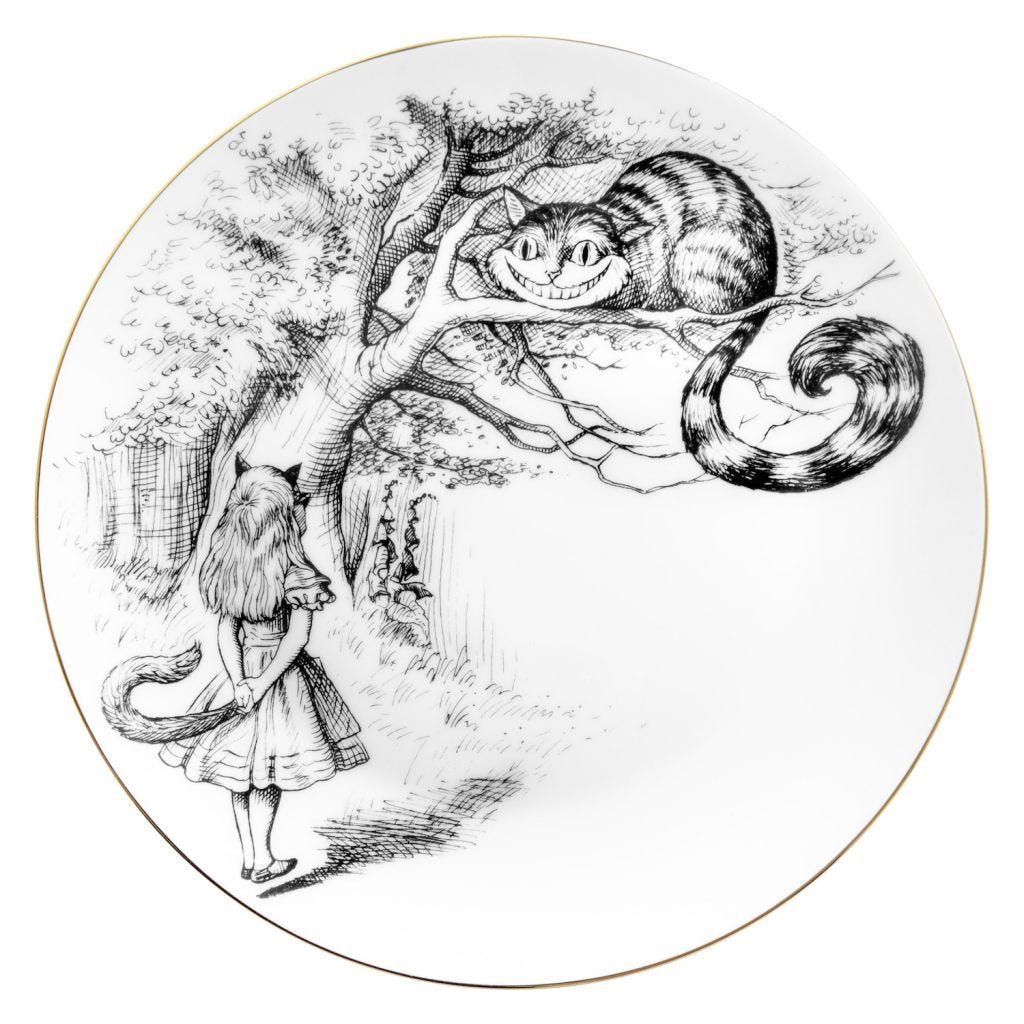 Rory Dobner Cheshire Cat plate large (British brand)