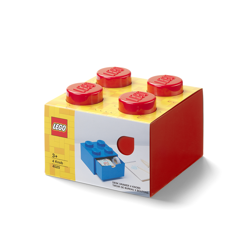 4-Stud Desk Drawer - Red