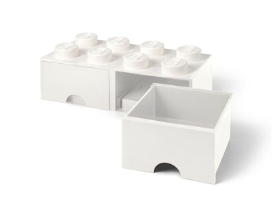 LEGO 8-Noppen Stein Schubladen-Aufbewahrungseinheit Weiß