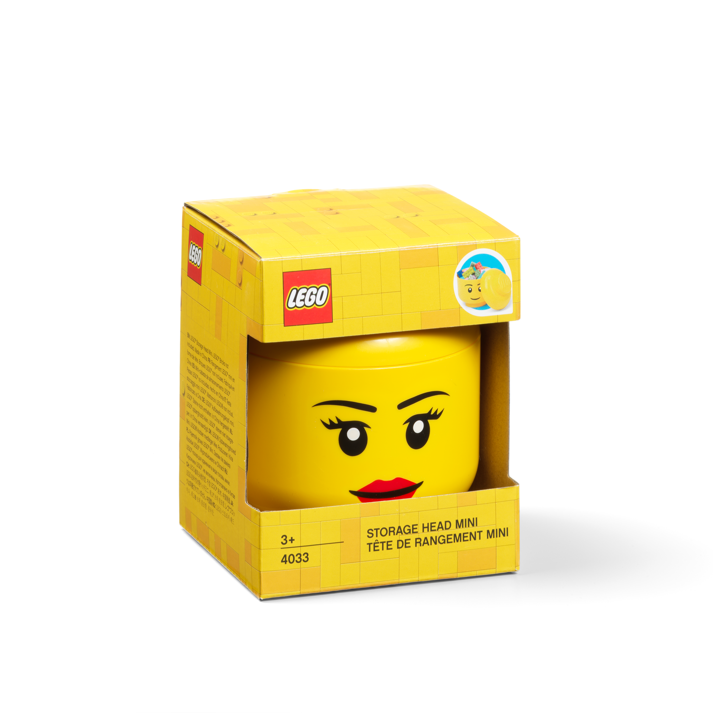 LEGO Storage Head Mini Girl, UK version storage brick container