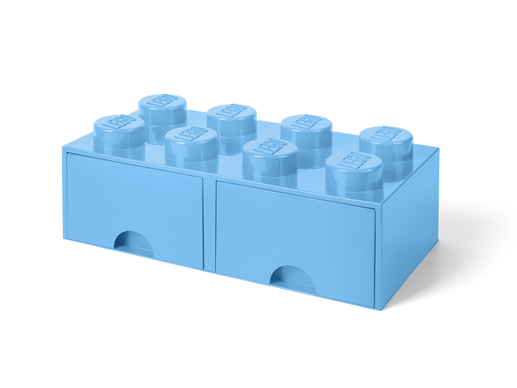 8-Stud Brick Drawer - Light Blue