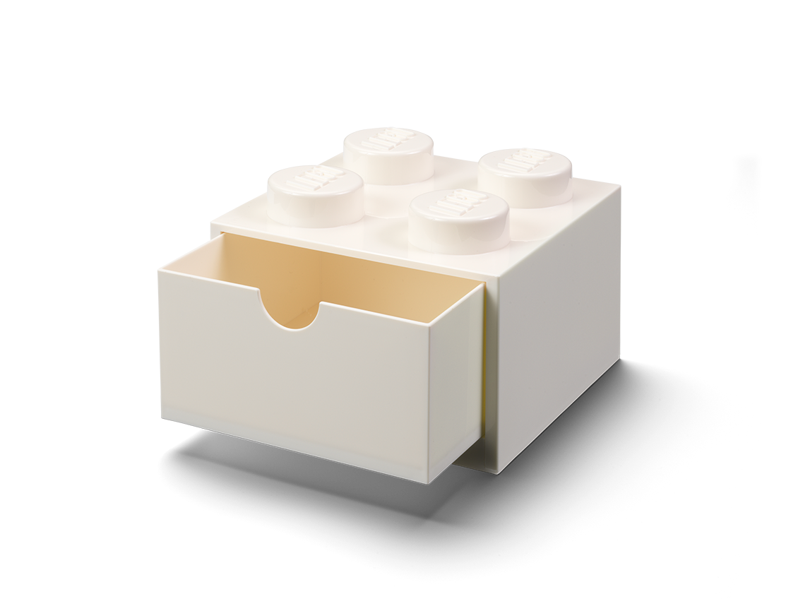 LEGO 4-Stud Desk Drawer Storage White (British brand)