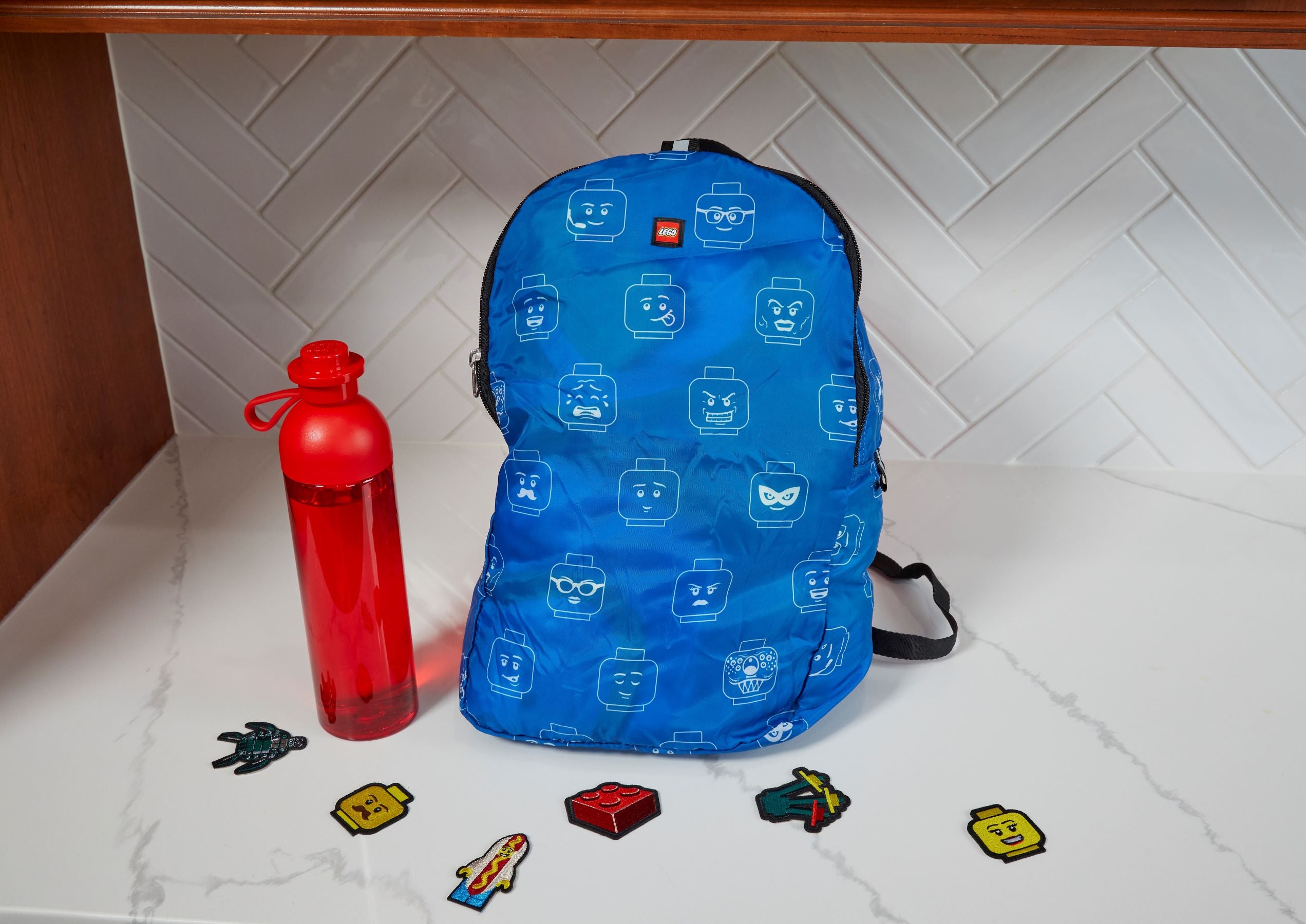 LEGO Hydration Bottle red 500ml with brick-style cap (British brand)