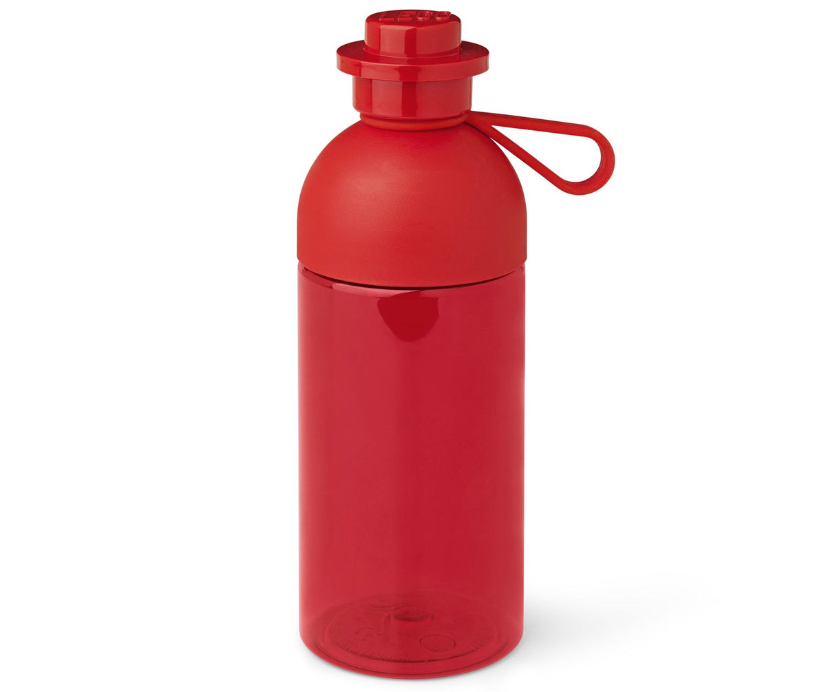 LEGO Hydration Bottle red 500ml with brick-style cap (British brand)