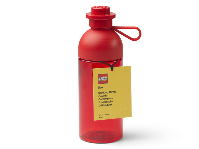 LEGO Hydration Bottle red 500ml with brick-style cap (British brand)
