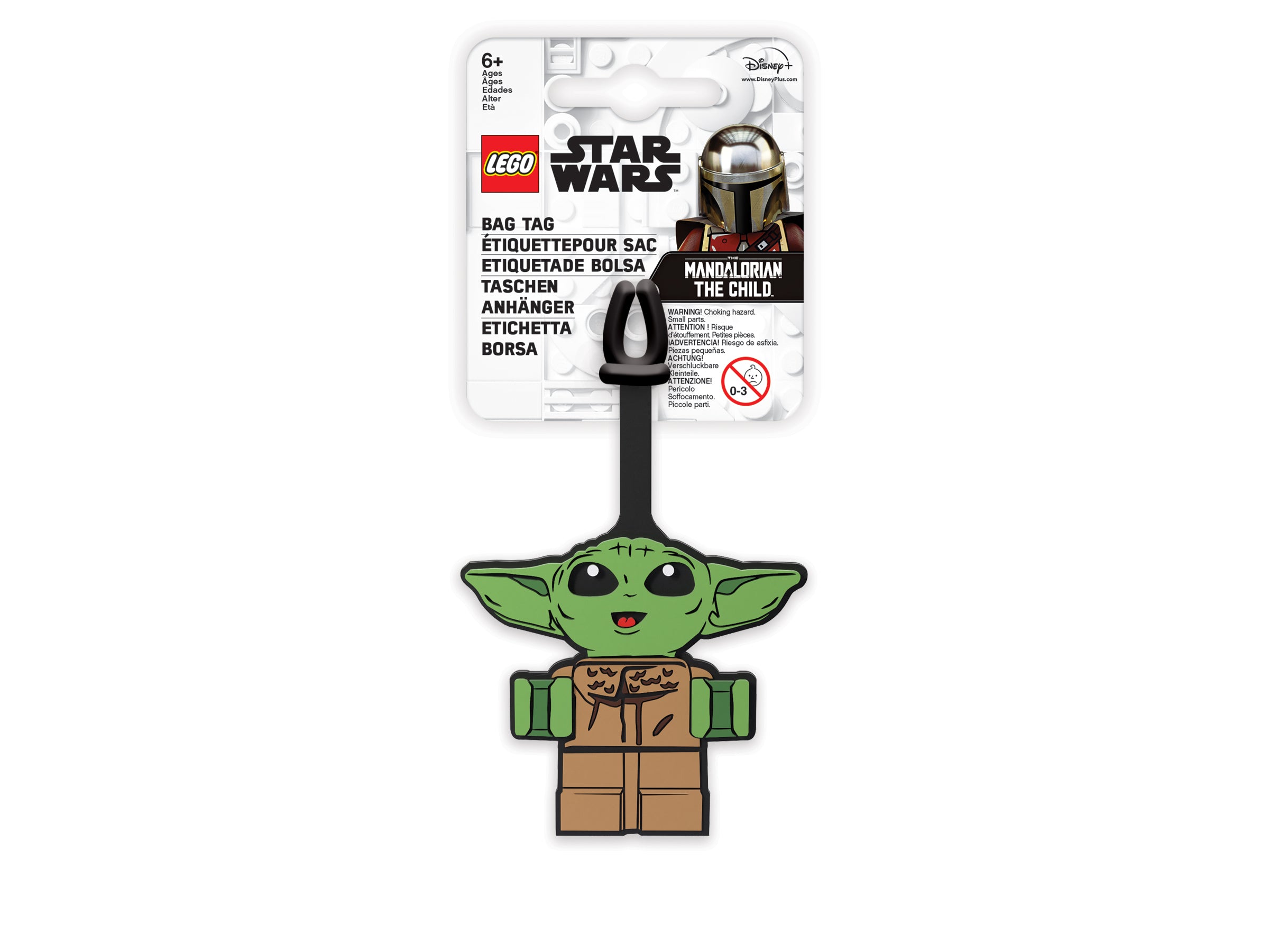 LEGO Grogu Bag Tag 15cm long by 7cm wide, UK version