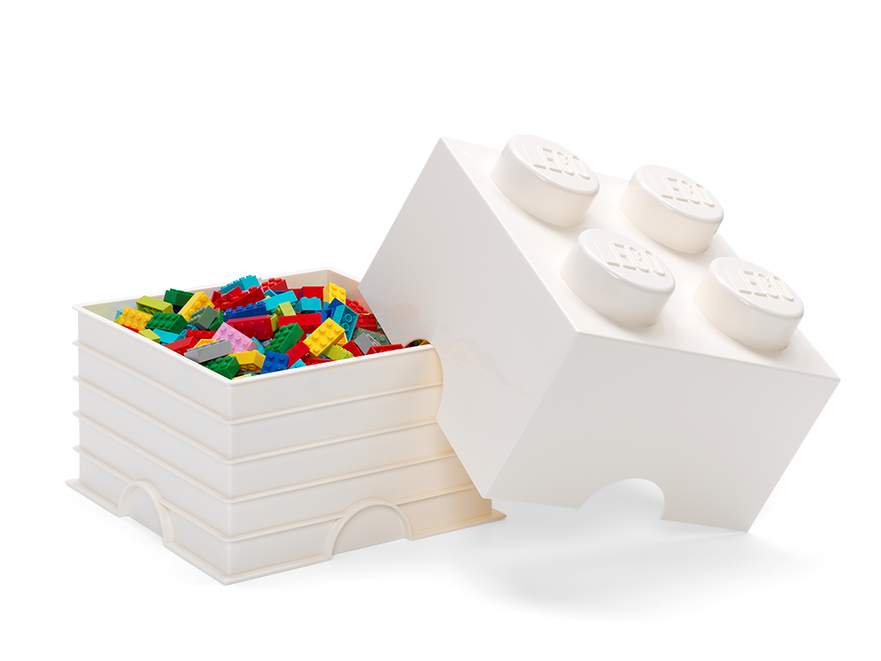 LEGO 4-Stud Storage Brick White (British brand)