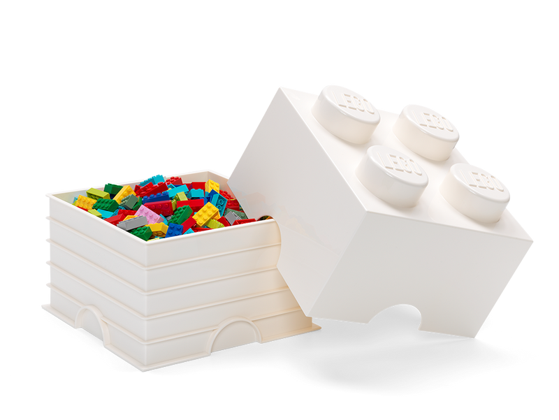 LEGO 4-Stud Storage Brick White (British brand)
