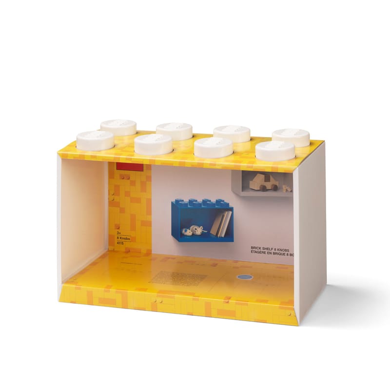 8-Stud Brick Shelf - White