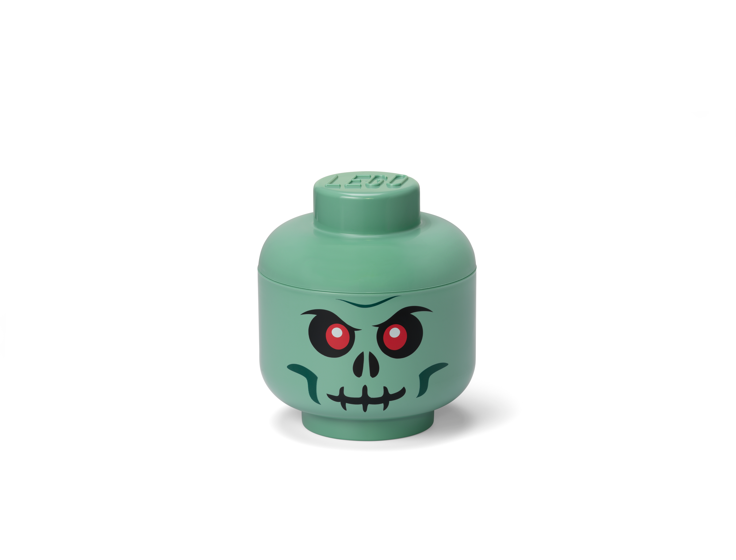 LEGO Small Skeleton Storage Head Green plastic container 18cm (British brand)