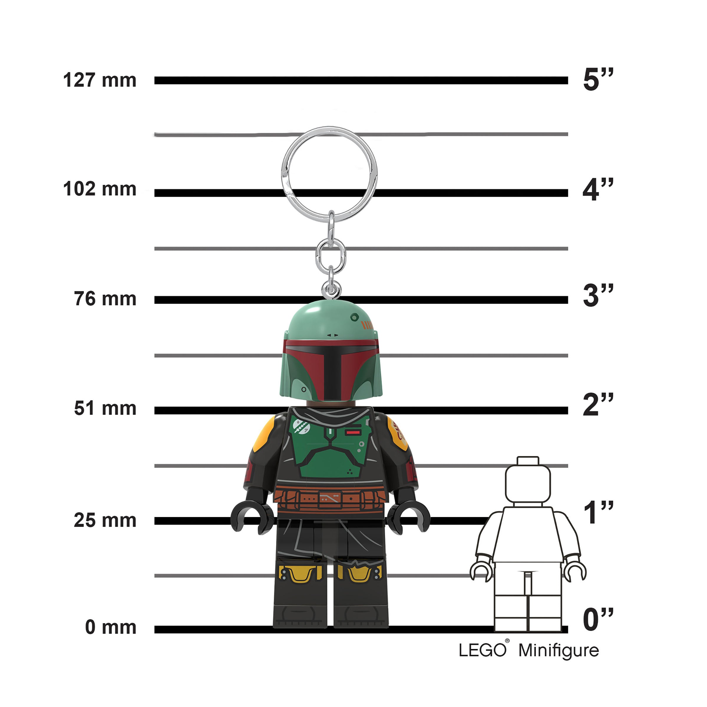 LEGO Boba Fett key light posable minifigure, UK version
