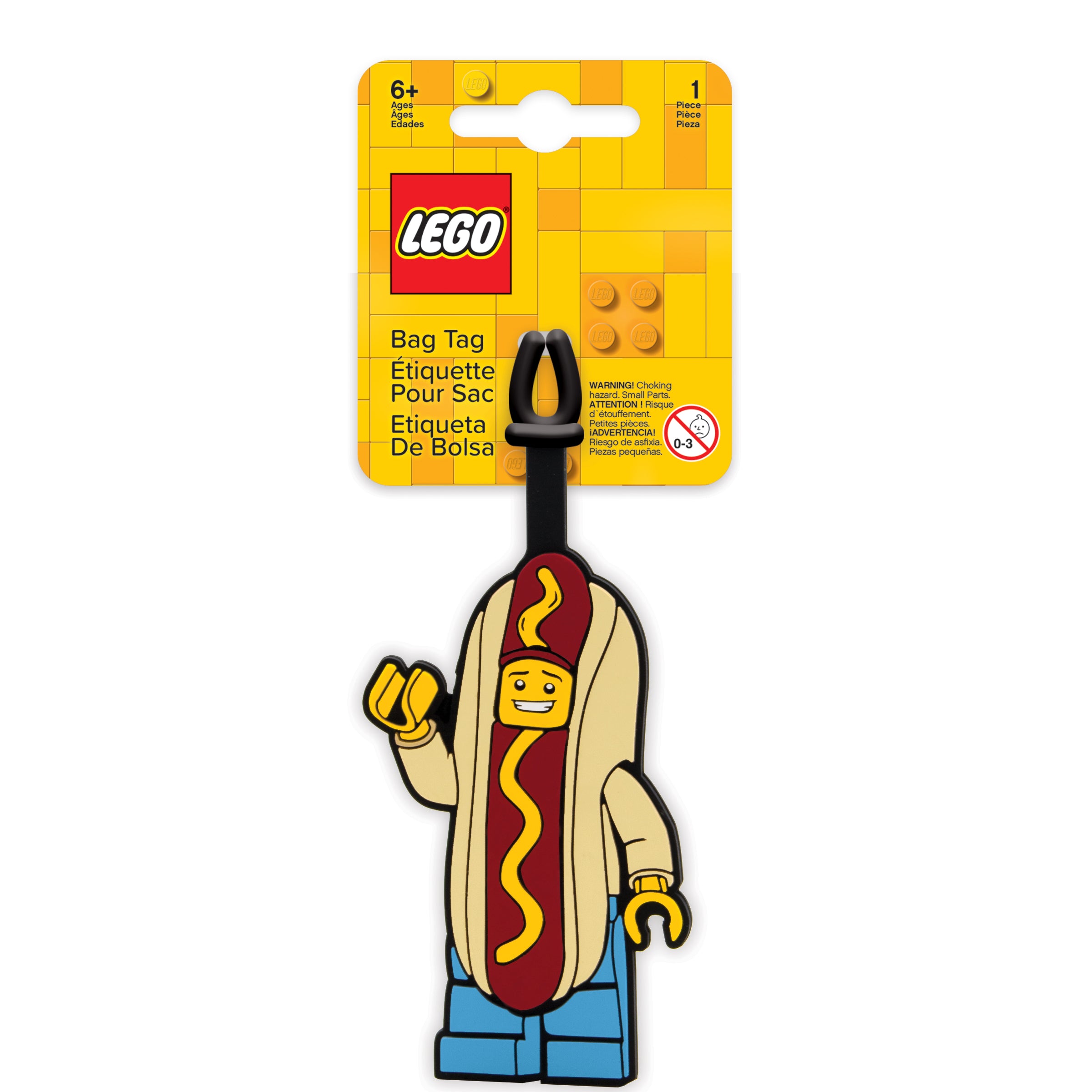 LEGO Hot Dog Guy silicone bag tag 18cm, UK version