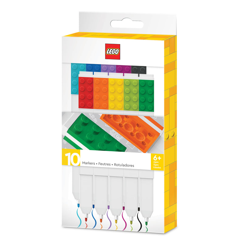 LEGO Marker Pens 10 Pack Assorted Colours, imported from the UK