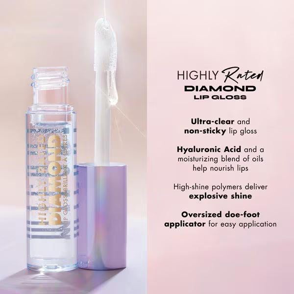 Milani Highly Rated Diamond Lip Gloss Ultra Clear, imported from the UK