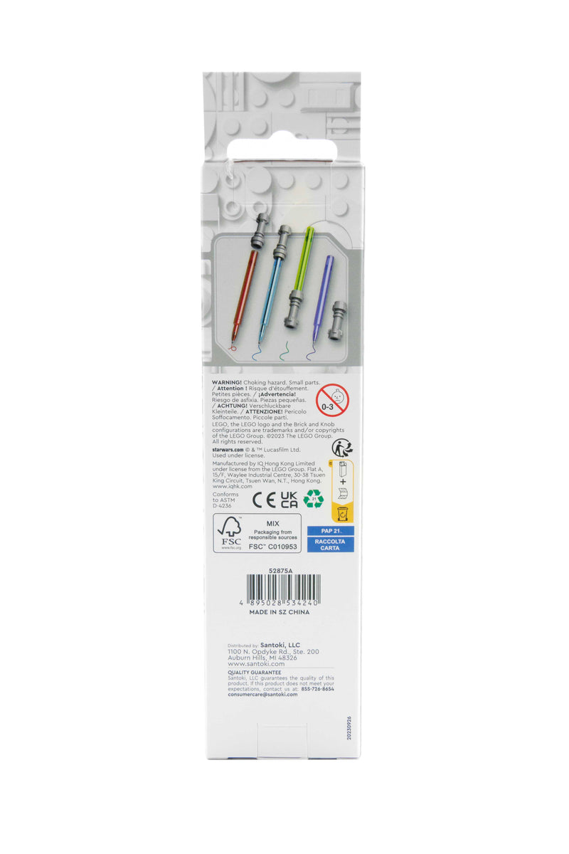 LEGO Lightsaber Gel Pens 4 Pack imported from the UK