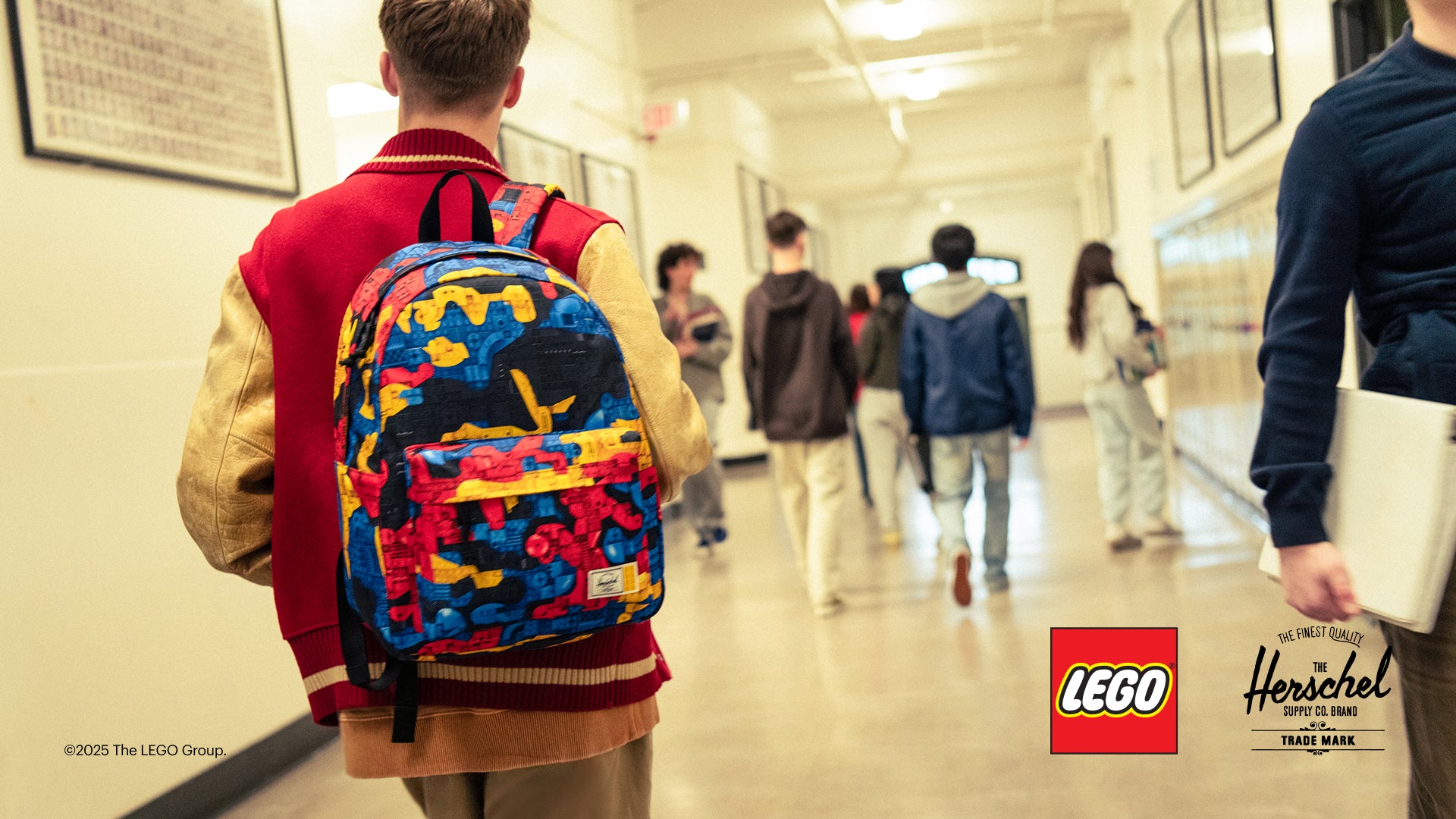 Herschel backpack abstract bricks pattern (British brand)