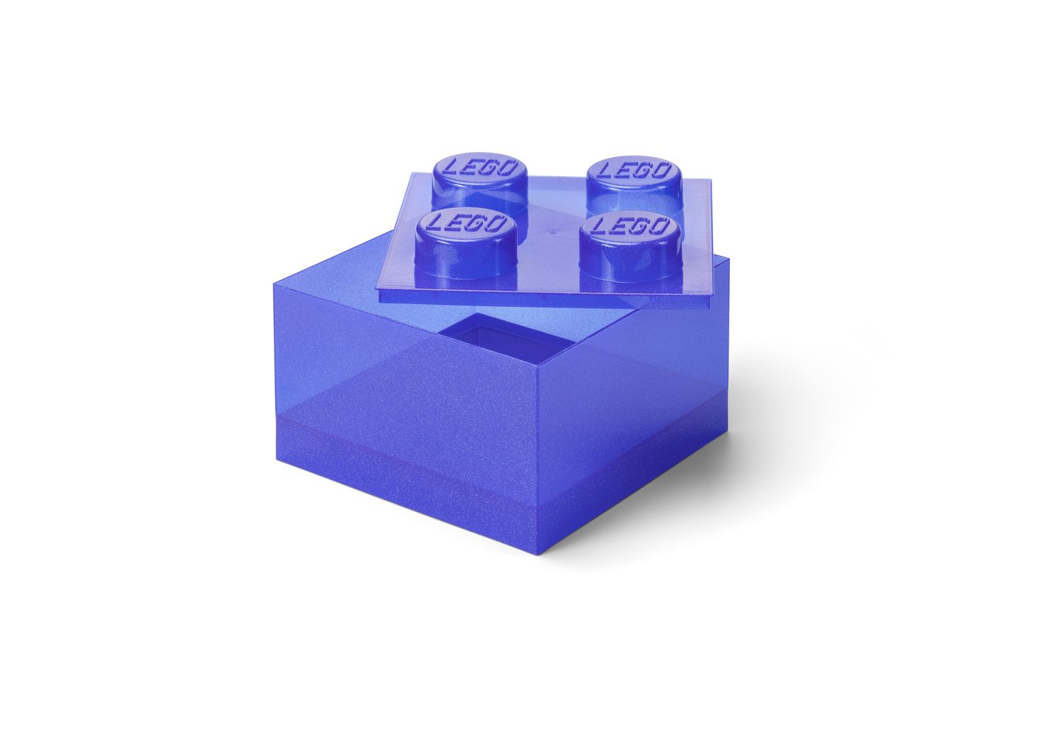 LEGO clear brick-shaped storage box purple - British product