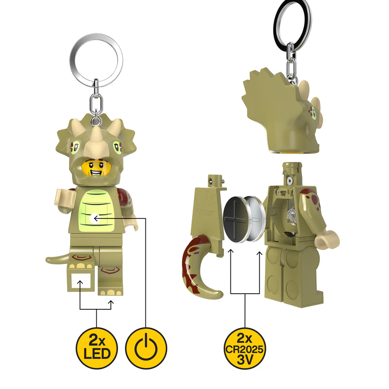 LEGO Triceratops costume key light with LED lights, UK version