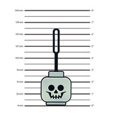 LEGO glow-in-the-dark skeleton bag tag, UK version