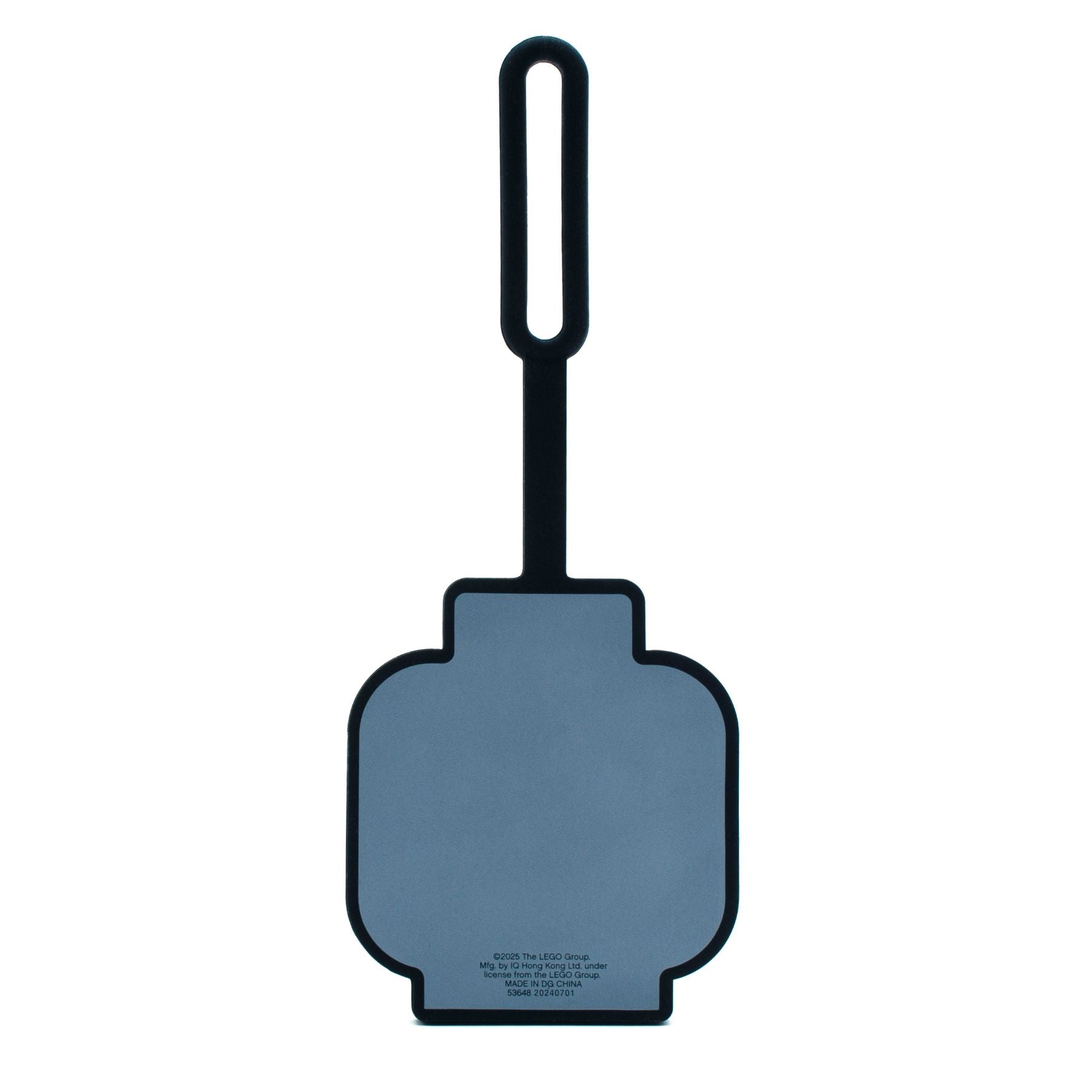 LEGO glow-in-the-dark skeleton bag tag, UK version