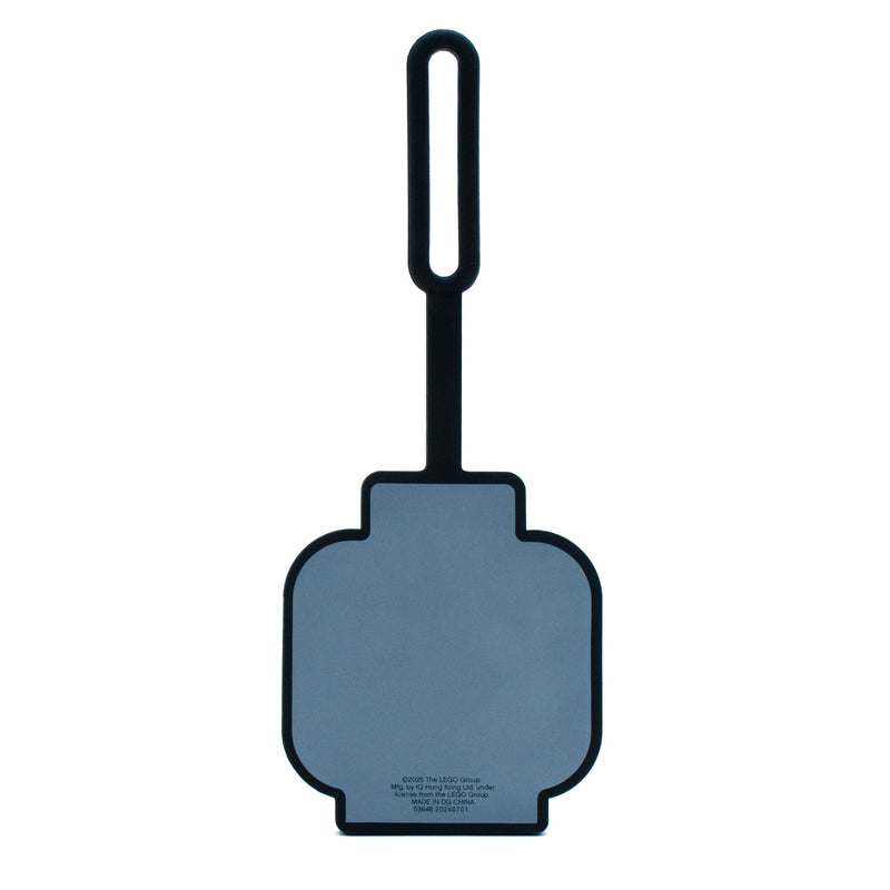 LEGO glow-in-the-dark skeleton bag tag, UK version