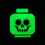 LEGO glow-in-the-dark skeleton bag tag, UK version
