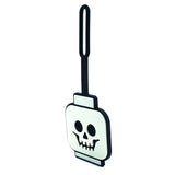LEGO glow-in-the-dark skeleton bag tag, UK version