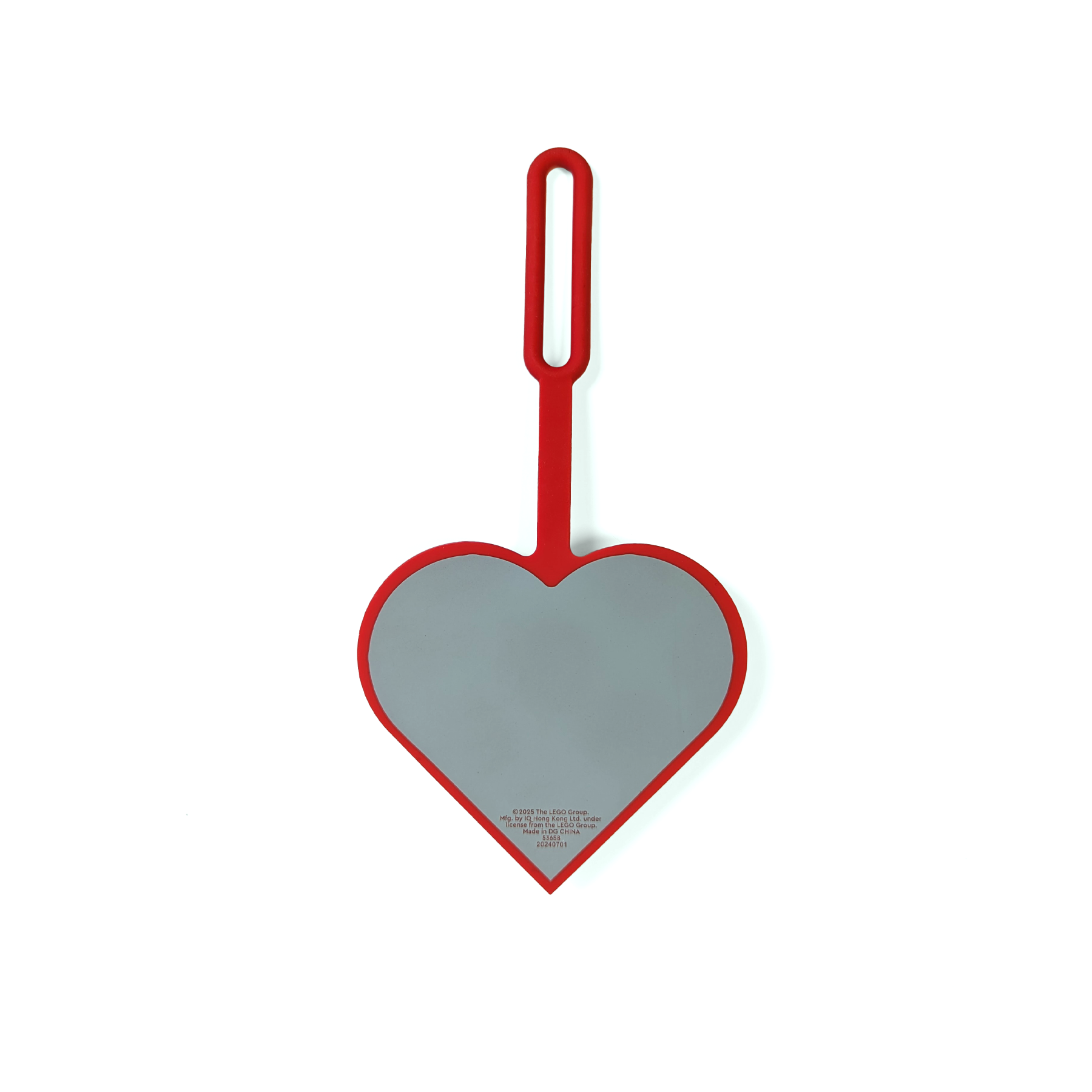 LEGO 3x3 Heart Bag Tag red silicone (British brand)