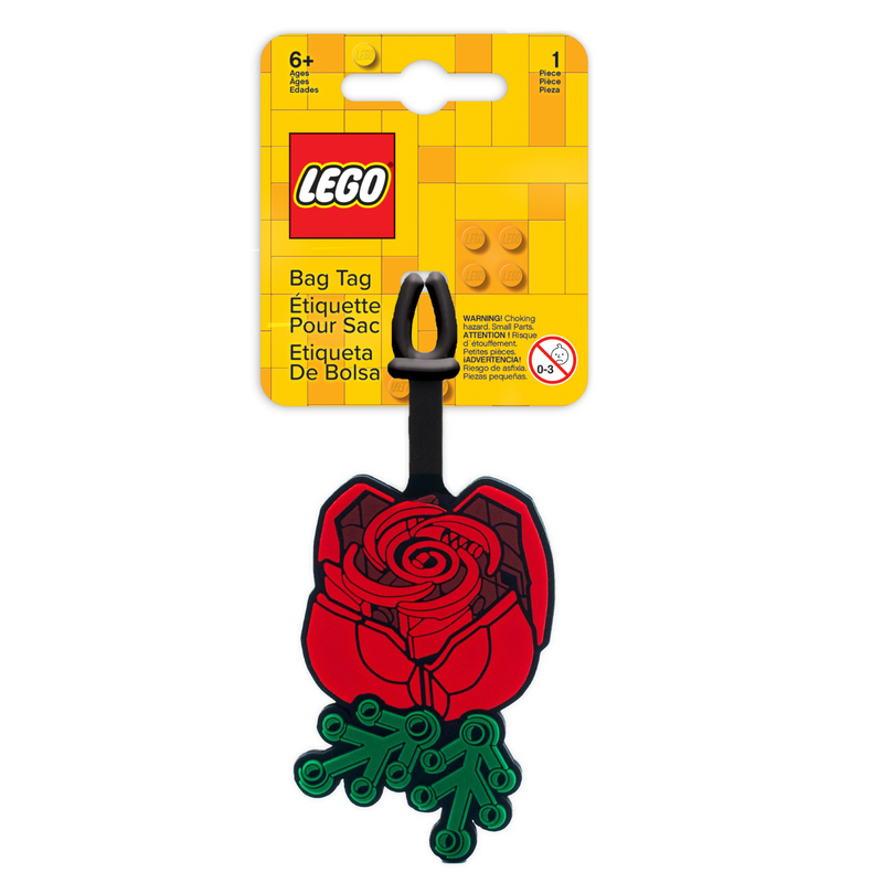 LEGO Rose Bag Tag silicone writable accessory (British brand)