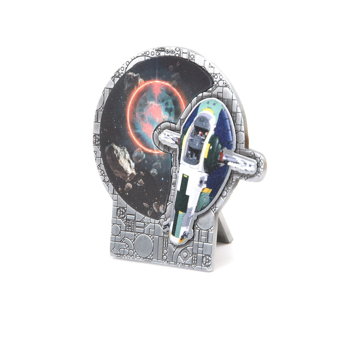 LEGO Star Wars lenticular coin Jango Fett starship (British brand)