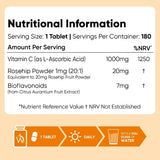 WeightWorld Vitamin C tablets 1000mg 180 tablets (British brand)
