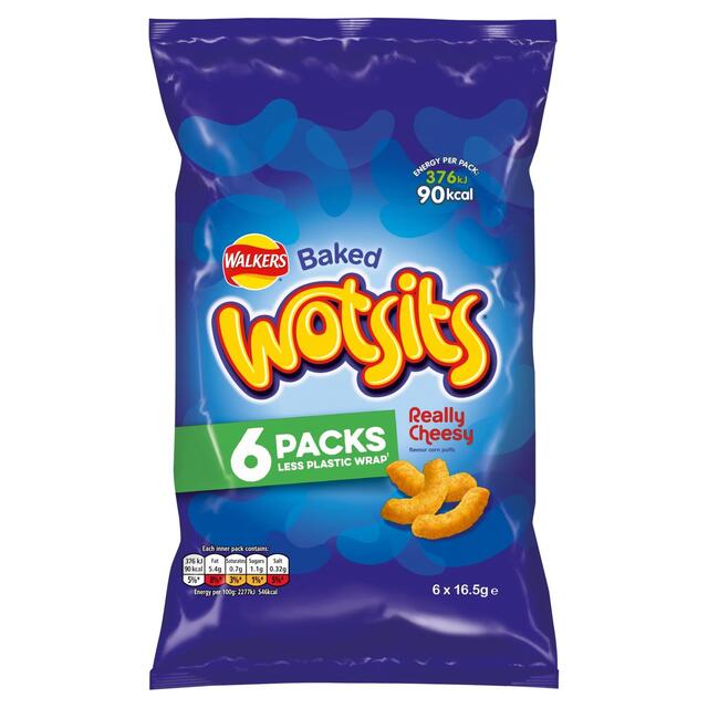 Walkers Wotsits Really Cheesy Multipack Snacks   6 per pack