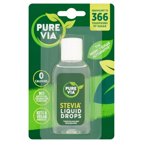 Pure Via liquid stevia drops 55ml, imported from the UK