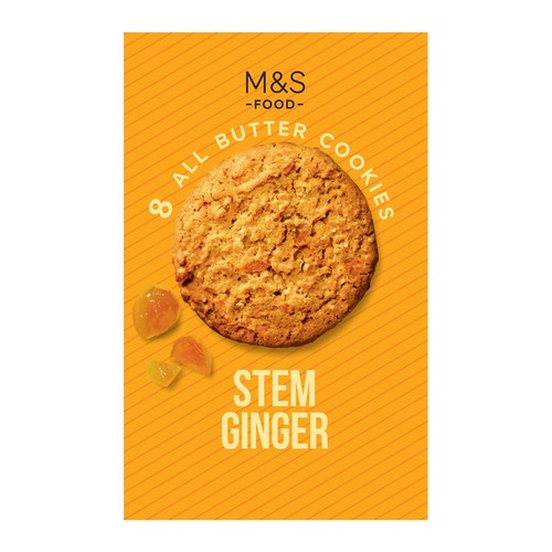 M&S All Butter Stem Ginger Cookies 200g, imported from the UK