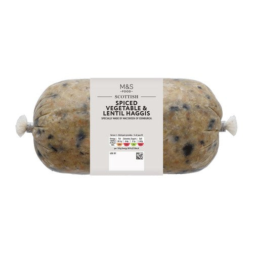 M&S Scottish Spiced Vegetable & Lentil Haggis 454g, imported from the UK