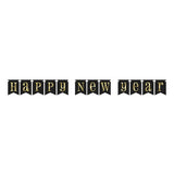 Gold & Black Happy New Year Pennant Banner