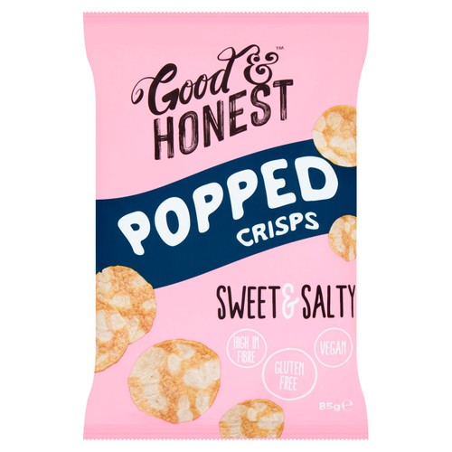 Good & Honest Sweet & Salty popped chips 85g, imported from the UK