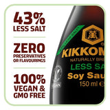Kikkoman less salt soy sauce glass bottle, imported from the UK