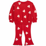 M&S Heart Sweat Outfit, 6-9 Months, Red