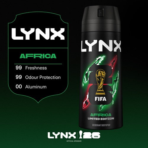 Lynx Africa deodorant body spray 150ml, UK version