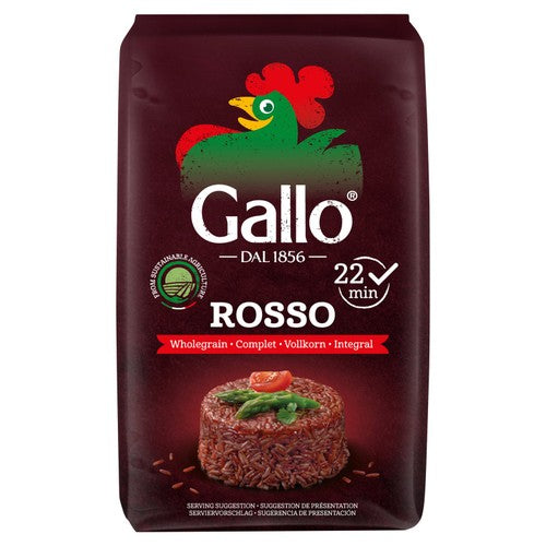 Riso Gallo Fragrant Red Wholegrain Rustico rice 500g, imported from the UK