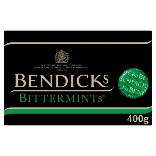 Bendicks dark chocolate mint fondant sweets with high cocoa solids - British product