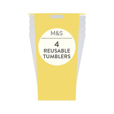 M&S M&S White Reusable Picnic Tumblers Plastic Cups- Buy online at McGrocer